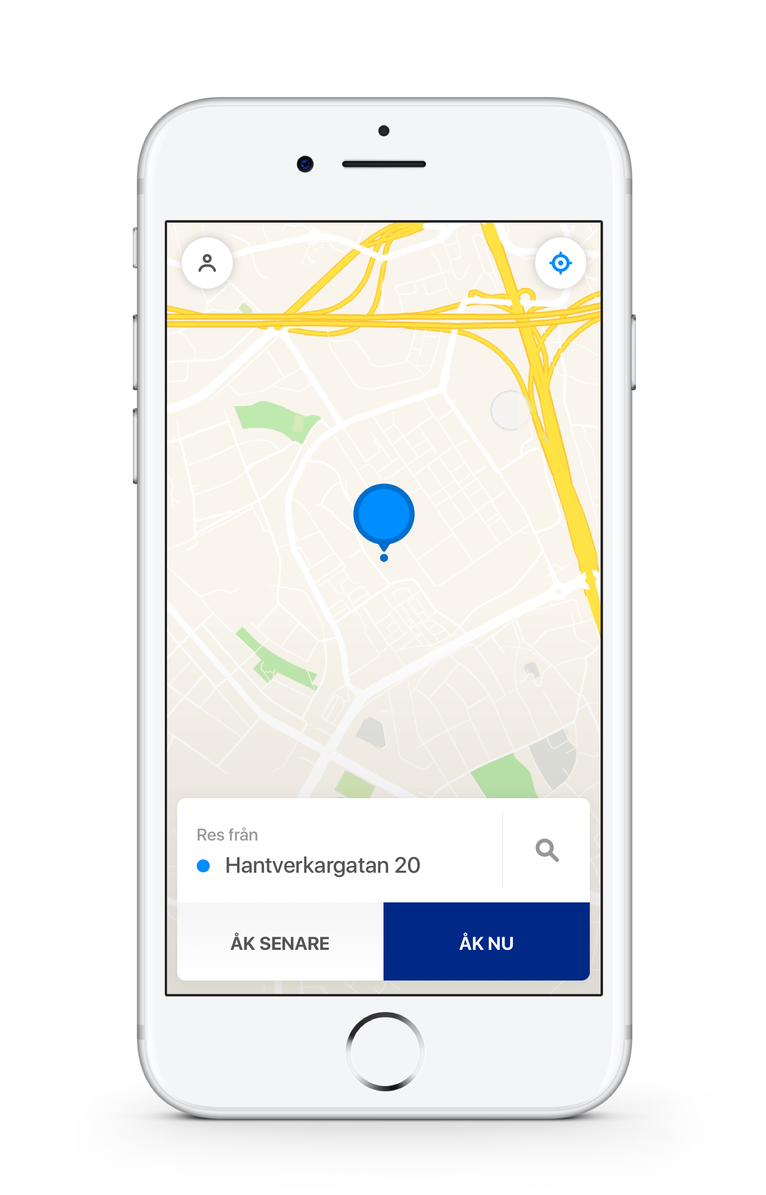 Ordering taxi with app